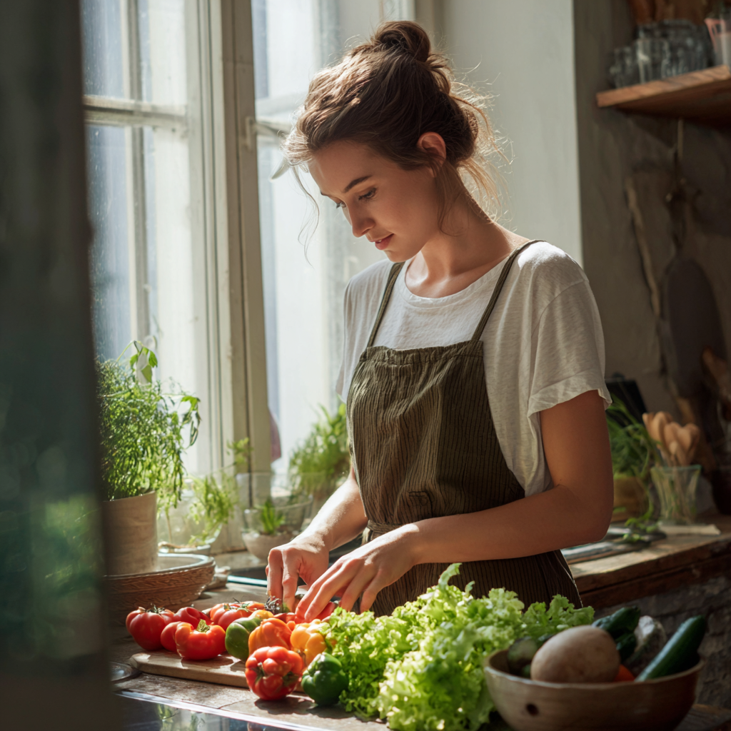 Spokojený zákazník se zdravým jídlem